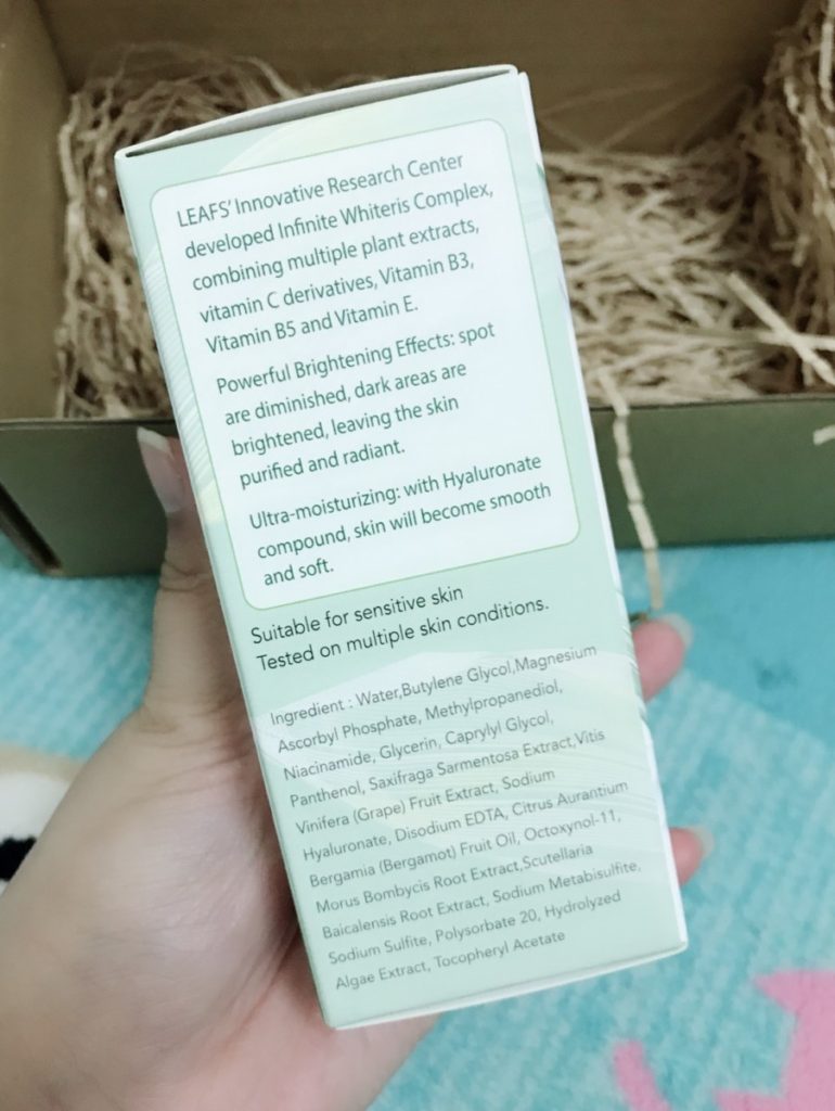 LEAFS’莉芙絲純淨光極效植萃美白雙效精華 包裝清新,用起來很綠意盎然的精華液 保養品分享 攝影 民生資訊分享