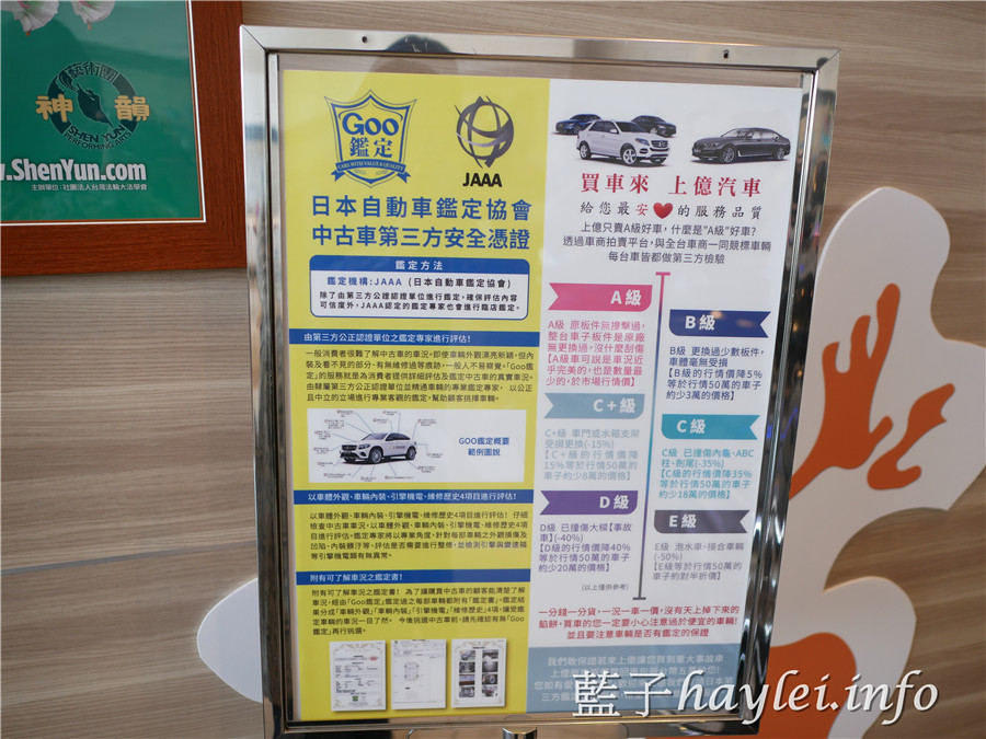 外匯車商推薦 嘉義上億國際-GOO二手車訊推薦的百大好店，主要販售雙B進口車(BENZ、BMW)，經日本Goo第三方檢驗鑑定，車況透明，還有Autochek報告書，消賣者買的更安心！嘉義西區/嘉義買車/進口車買賣/二手車買賣推薦/日本GOO認證/CARFAX報告書/無事故外匯/無泡水外匯車/車況透明車商/Maserati /Porsche/精品/嘉義賞車/嘉義車商推薦/雙B外匯/外匯車商推薦/低頭款/低月付/柏林之音音響/藍子愛分享 3C相關 國內旅遊 攝影 民生資訊分享 